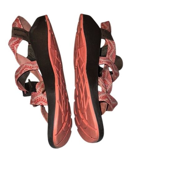 Chaco Orange and Brown Strappy Sandals Size 9 - Picture 3 of 7